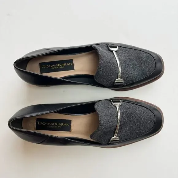 Vintage Donna Karan New York Loafers Wool Leather - Picture 3 of 6